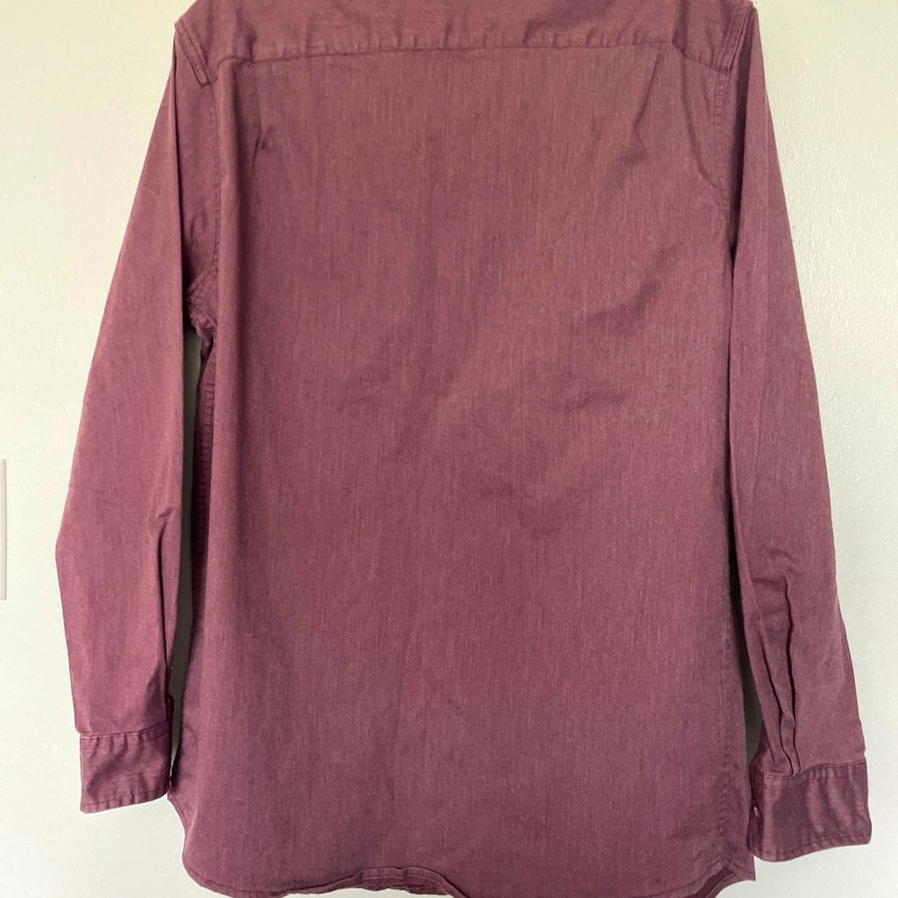 WRANGLER SHIRT SHACKET LONG SLEEVES MED TWO CHEST POCKETS WINE COLOR FOR FALL - Picture 7 of 8